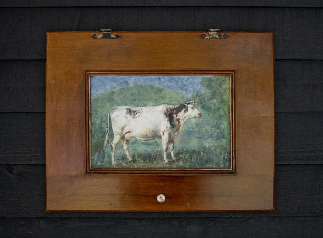 Cow Image in Vintage Farmhouse Cabinet Door FREE SHIPPING!